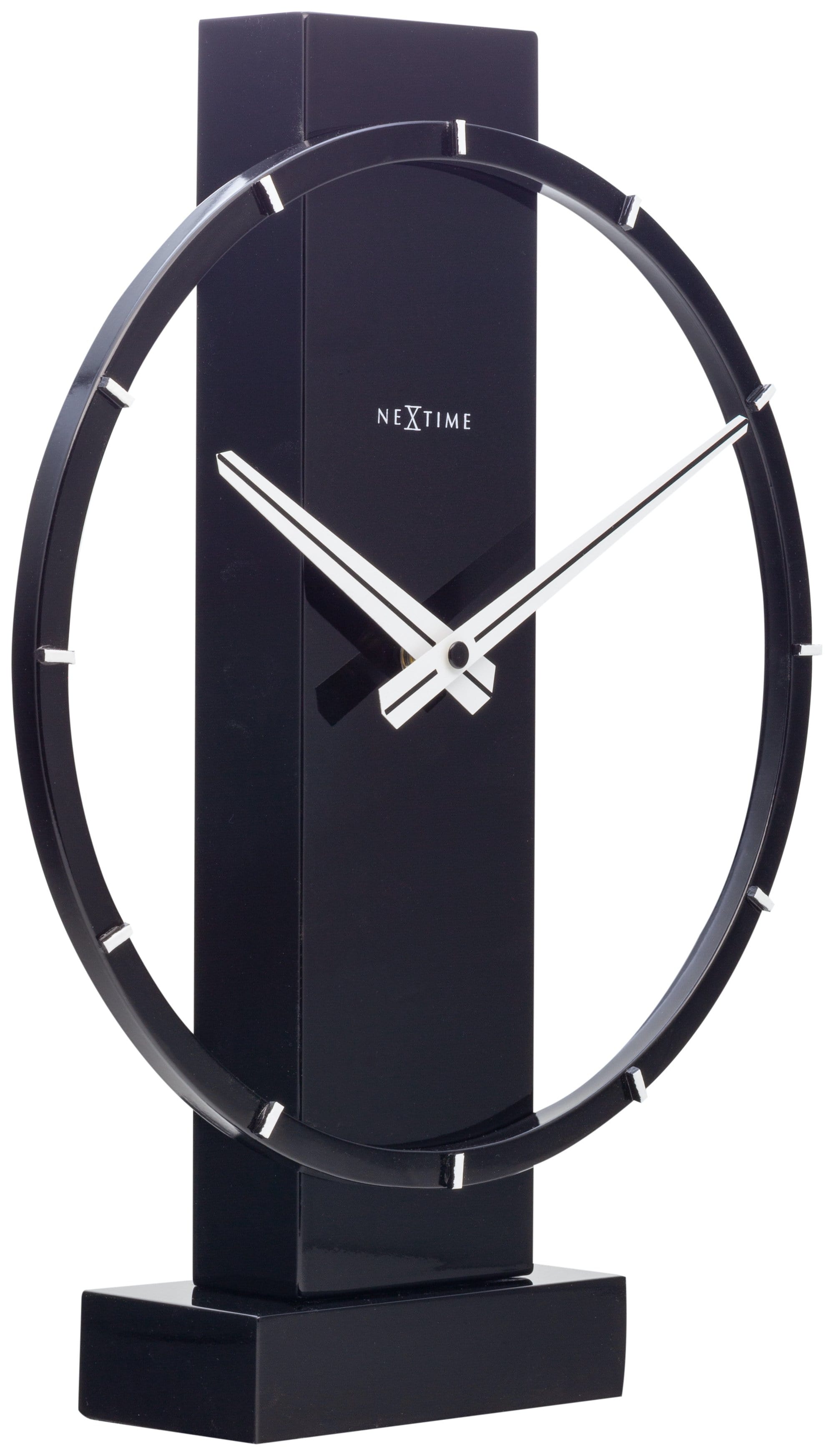 nextime-carl-small-tischuhr-wanduhr-34x27-cm-holz-schwarz image 2