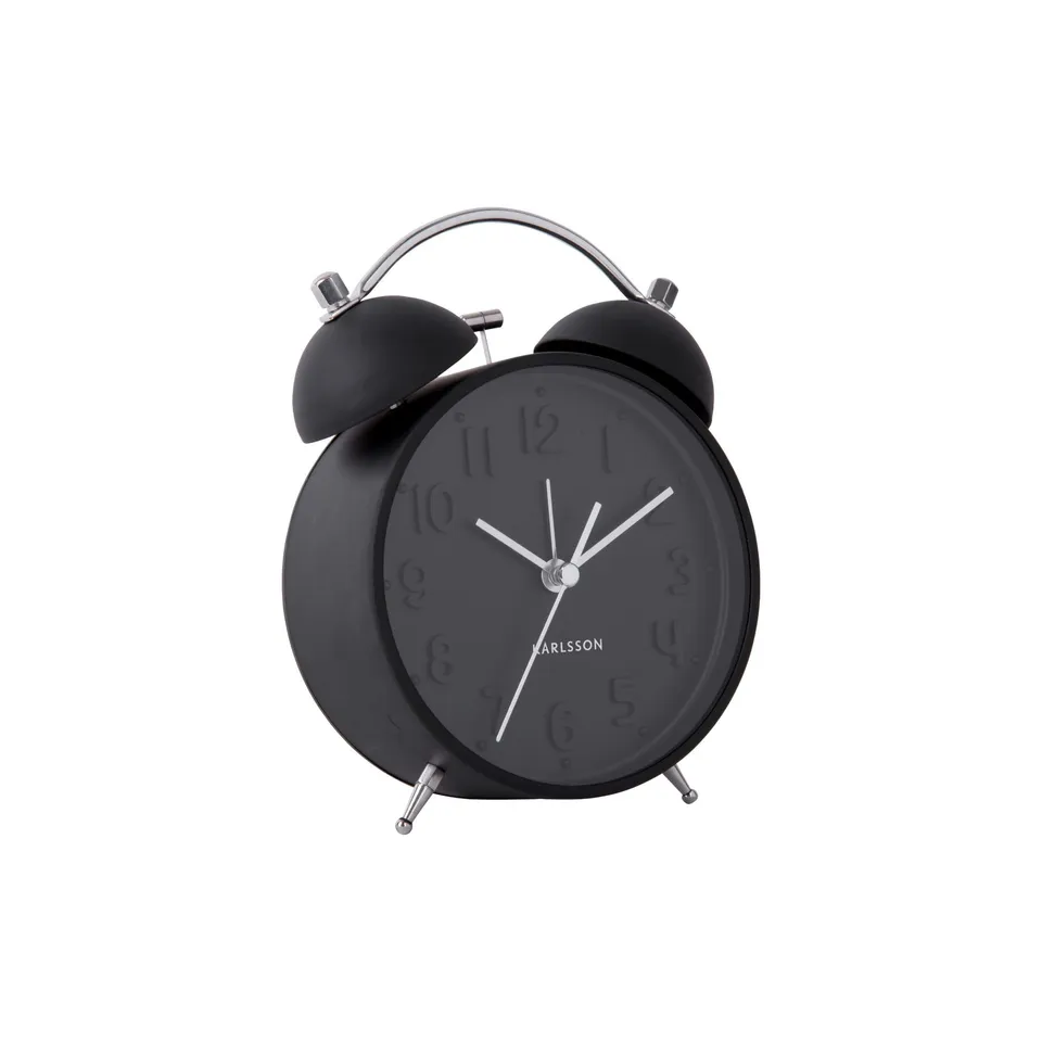 karlsson-iconic-wecker-twin-bell-schwarz-11-cm image 1