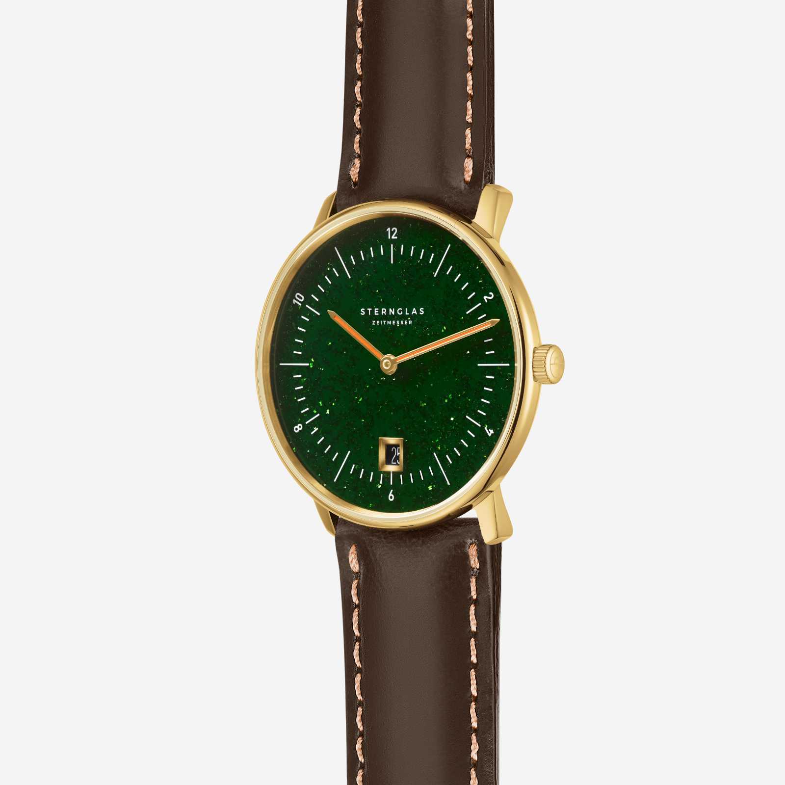 sternglas-naos-edition-aventurin-dunkelgr-n-damenuhr-sonderedition-38-mm-gold-mi image 3