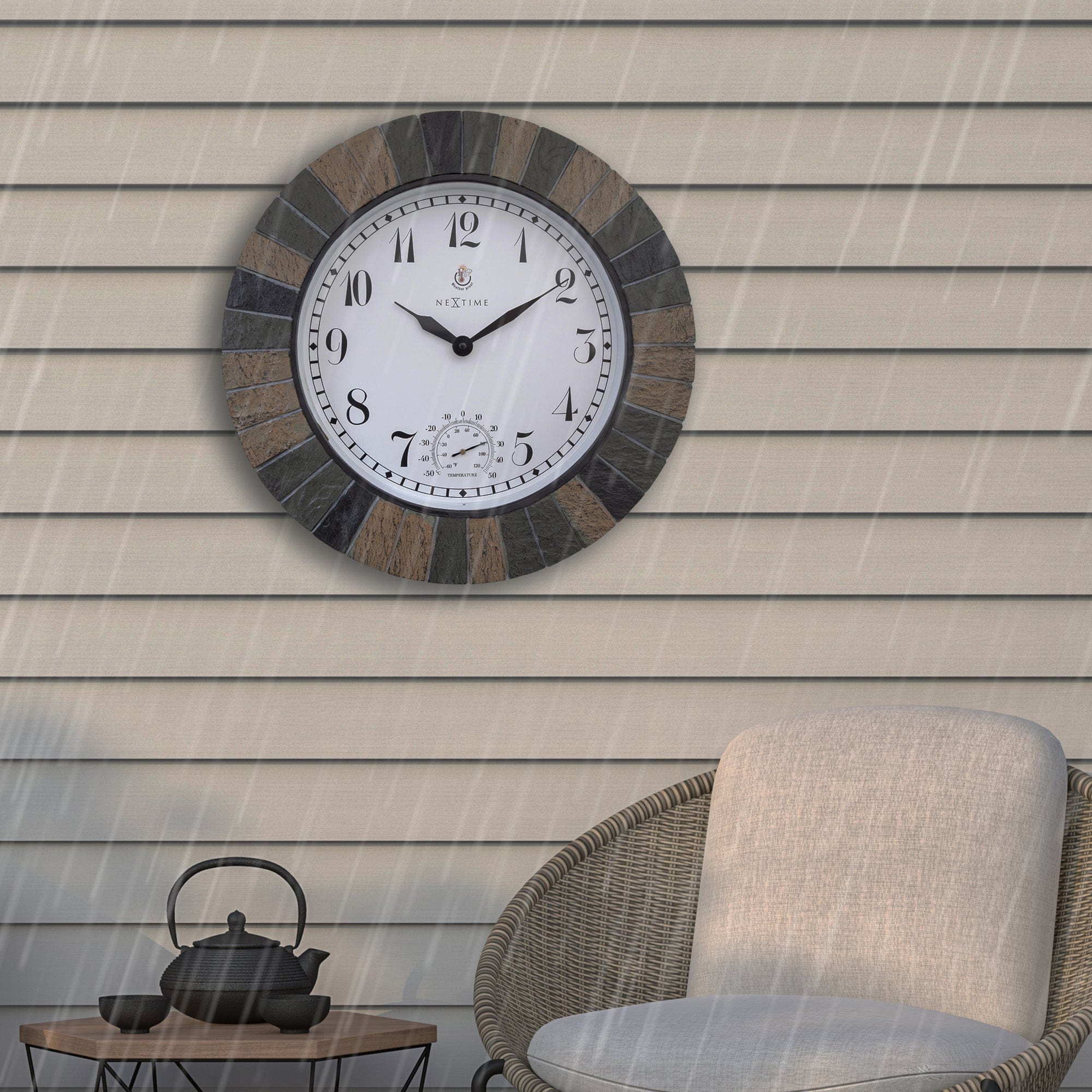 nextime-aster-large-outdoor-uhr-43-5-cm-mit-thermometer-schwarz image 4