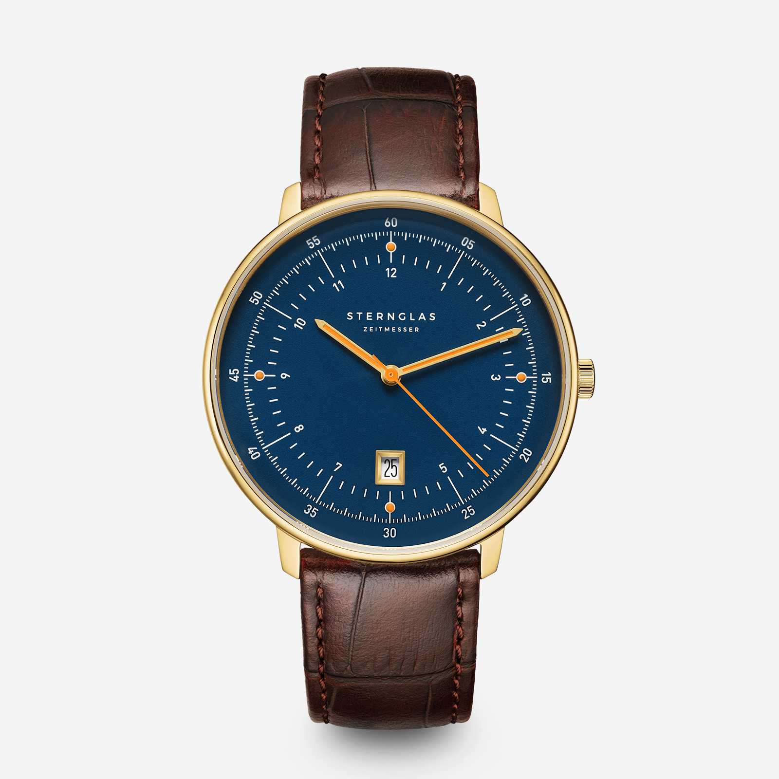 sternglas-hamburg-dunkelblau-gold-herrenuhr-42-mm image 1