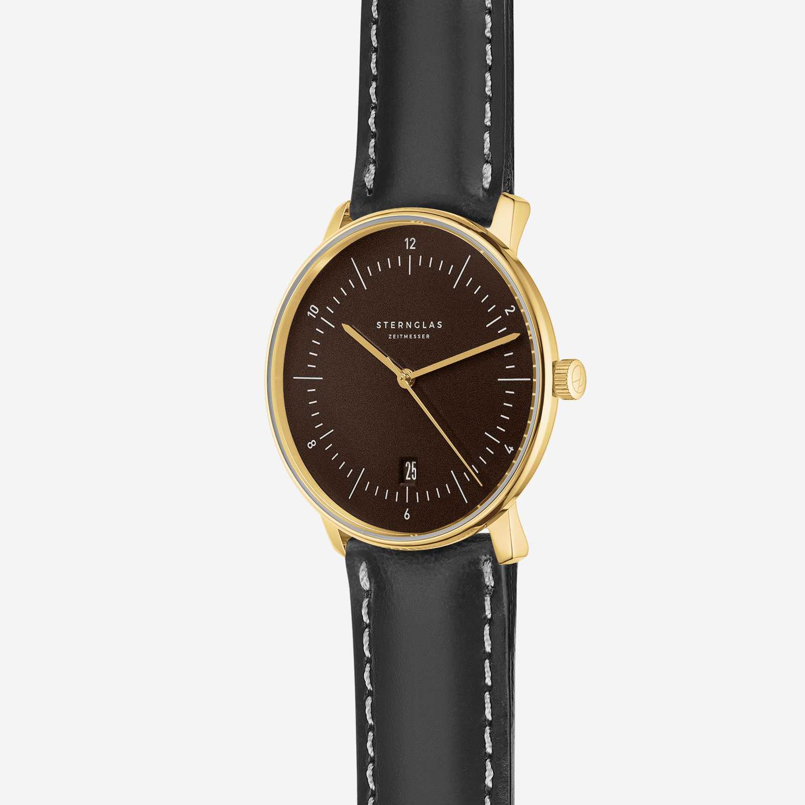 sternglas-naos-edition-heritage-quarzuhr-38-mm-gold-espresso image 3