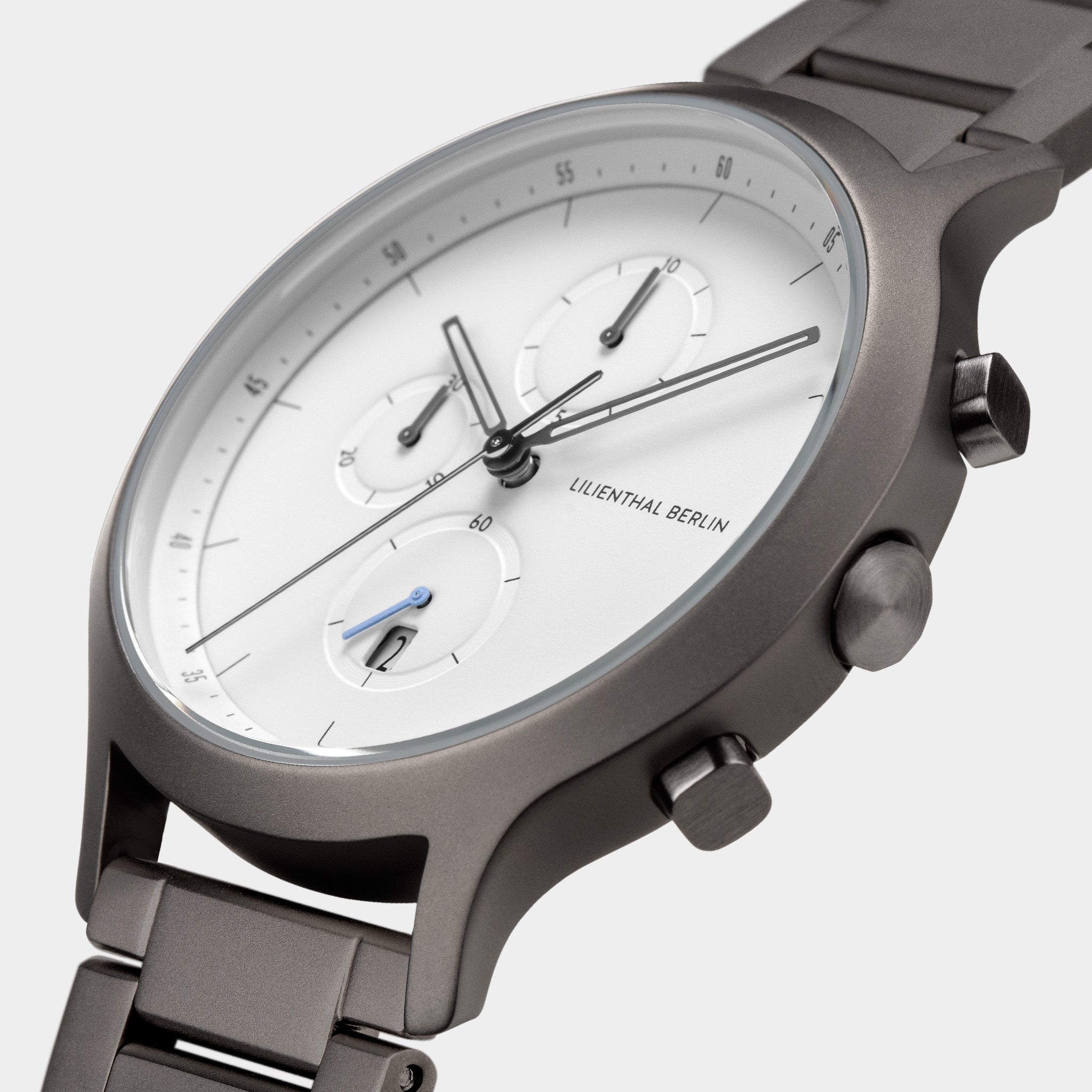 lilienthal-berlin-chronograph-dark-silver-white-metall-armbanduhr image 2