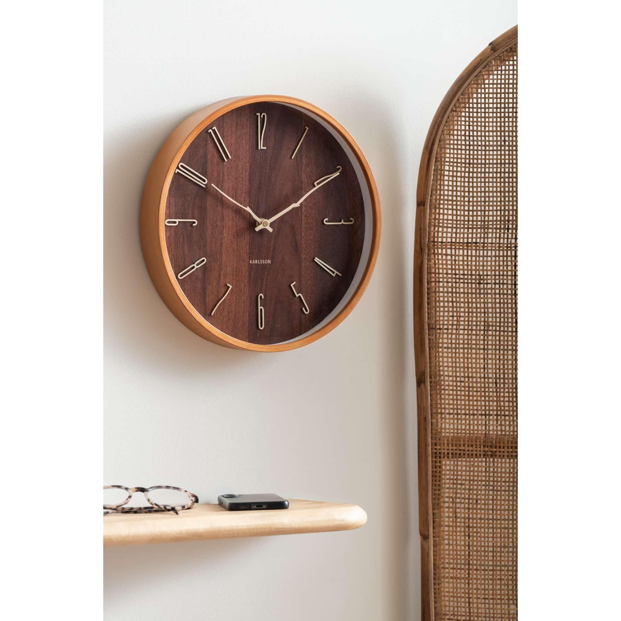 karlsson-rama-wanduhr-dunkles-holz-30cm image 2