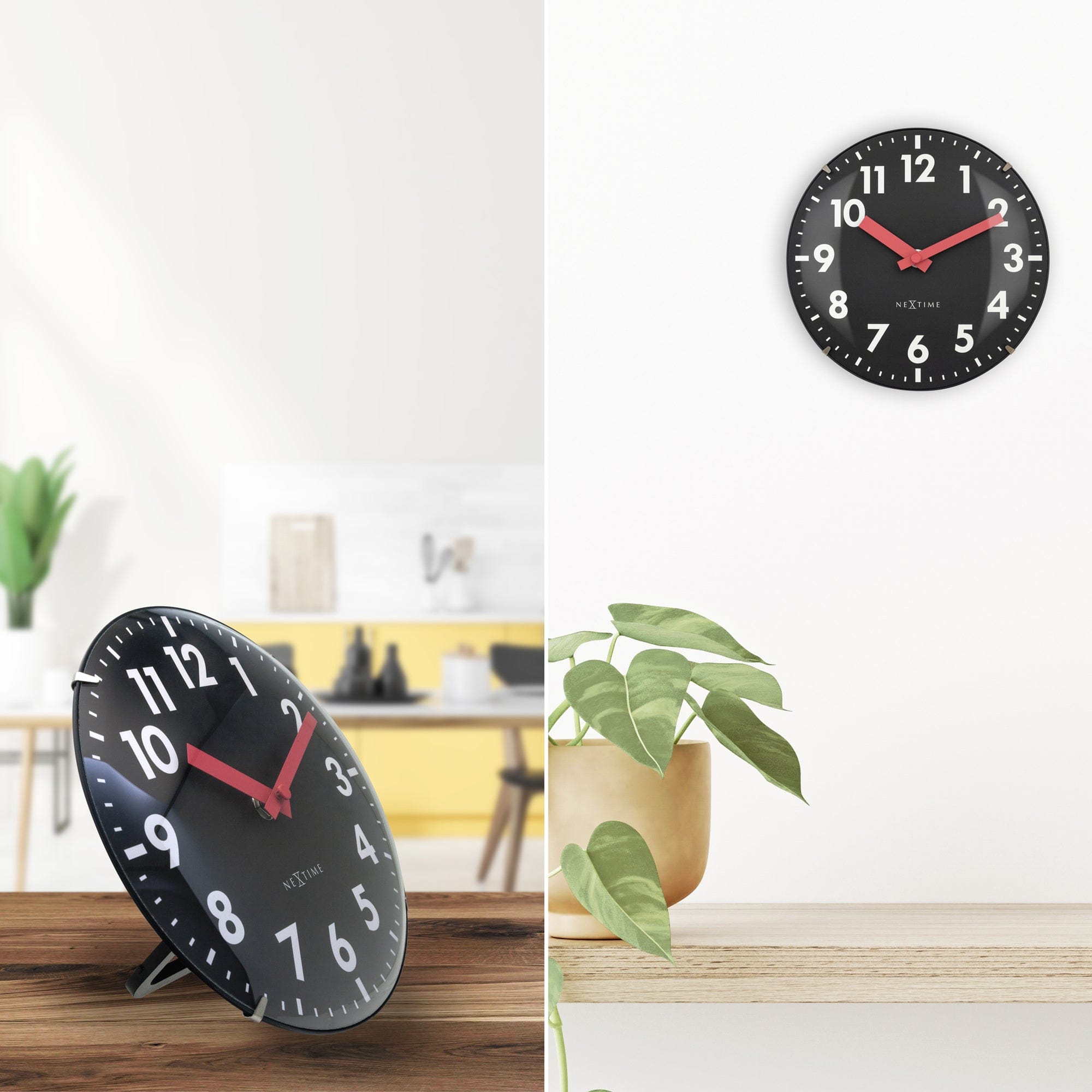 nextime-duomo-mini-tisch-wanduhr-20-cm-glas-schwarz image 6
