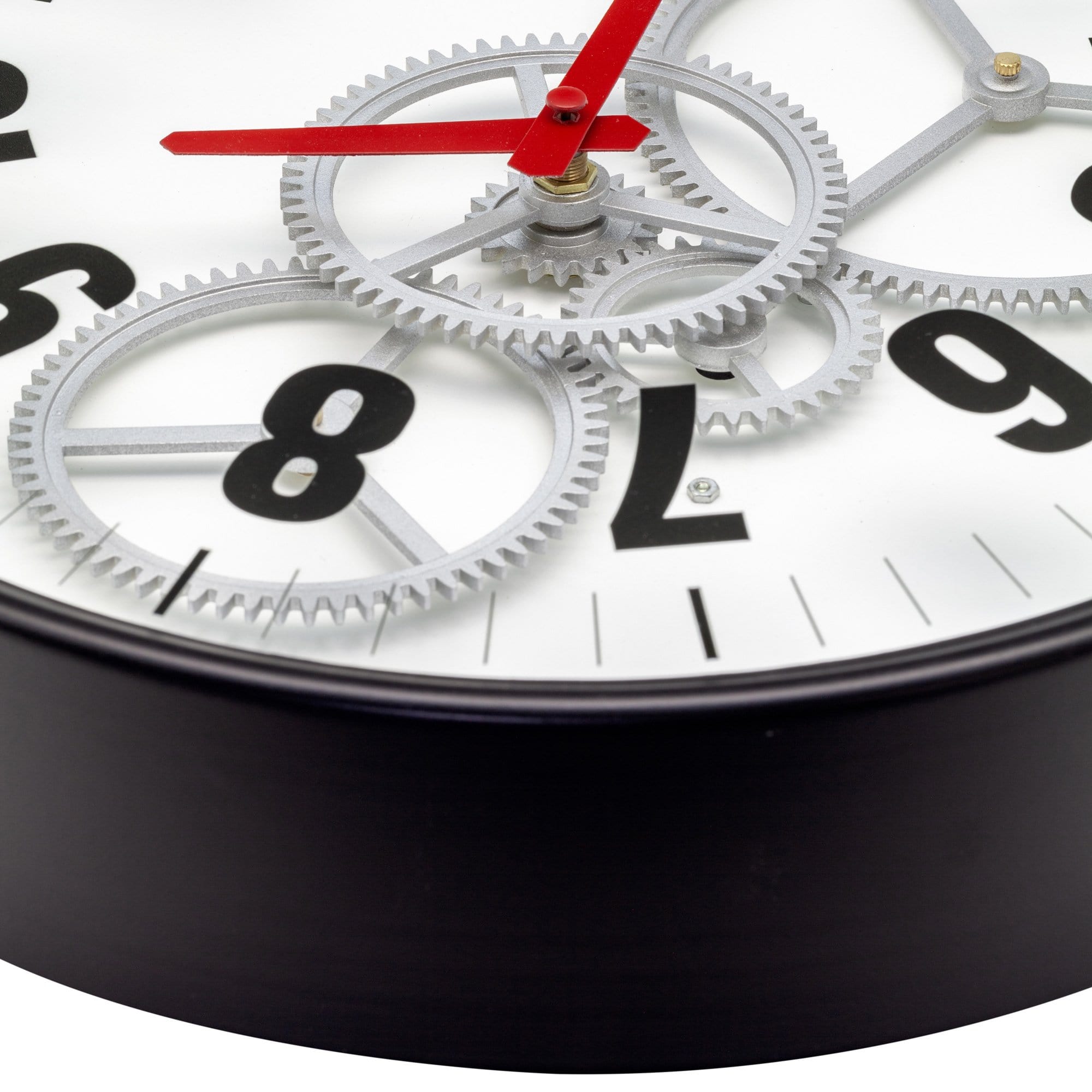 nextime-modern-gear-clock-36-cm-metall-glas-bewegliche-zahnr-der-wanduhr-schwarz image 4