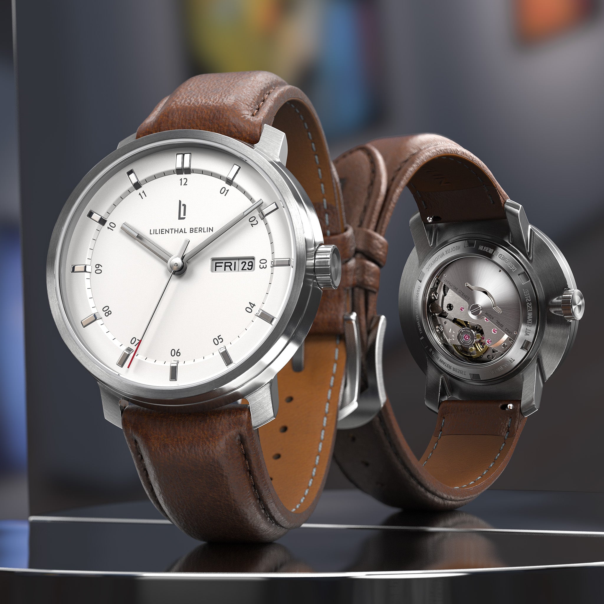 lilienthal-berlin-neolux-day-date-armbanduhr-silver-white-42-mm image 2