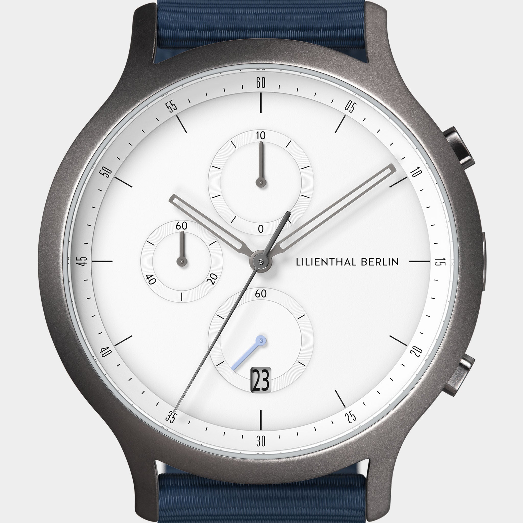 lilienthal-berlin-chronograph-dark-silver-white-recyceltes-pet-armband image 6