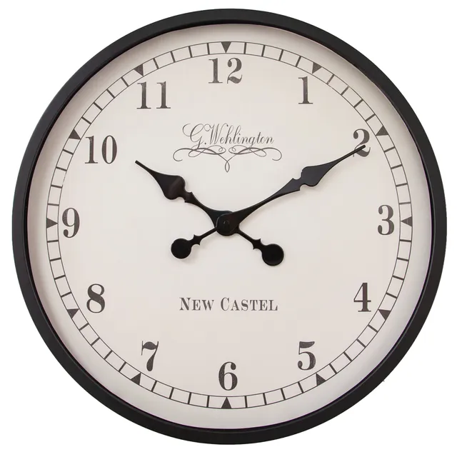 nextime-ambera-wanduhr-60-cm-kunststoff-schwarz-creme image 1
