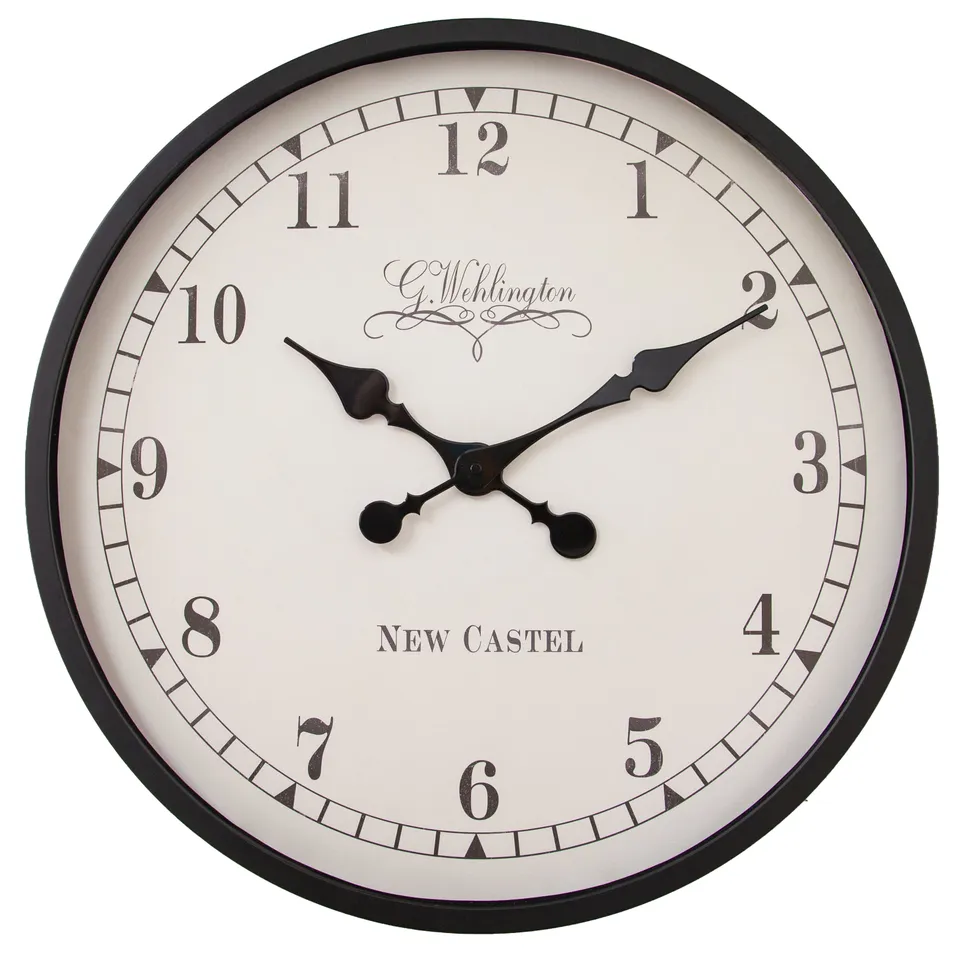 nextime-ambera-wanduhr-60-cm-kunststoff-schwarz-creme image 1
