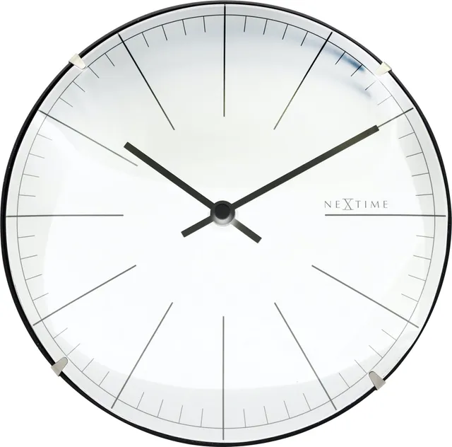nextime-big-stripe-mini-dome-tisch-und-wanduhr-20-cm-glas-schwarz-wei image 1