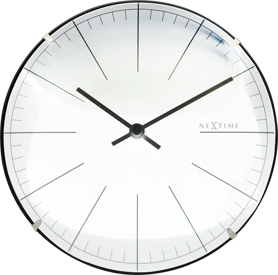 nextime-big-stripe-mini-dome-tisch-und-wanduhr-20-cm-glas-schwarz-wei image 1