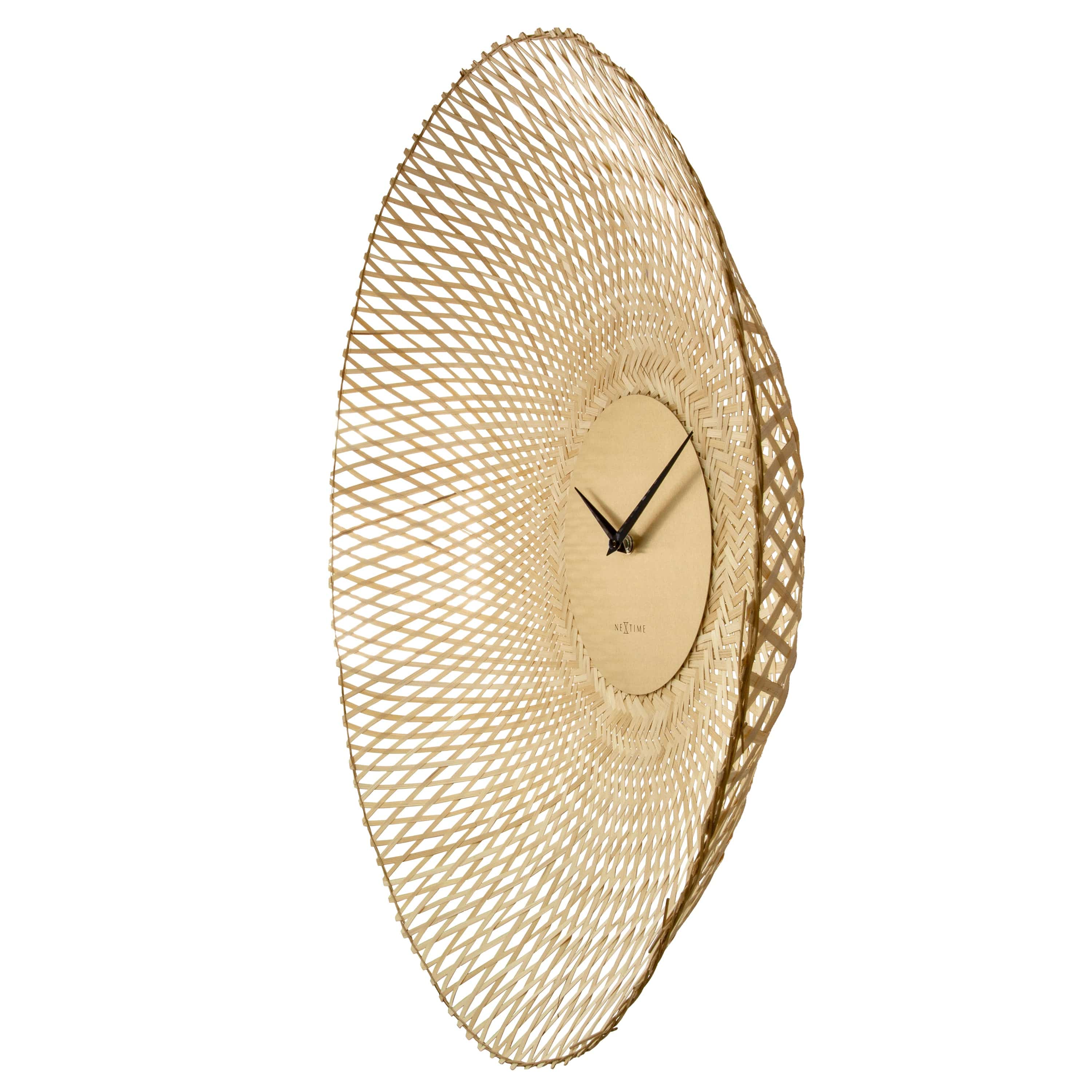 nextime-vortex-wanduhr-60-cm-bambus-braun-schwarz image 3
