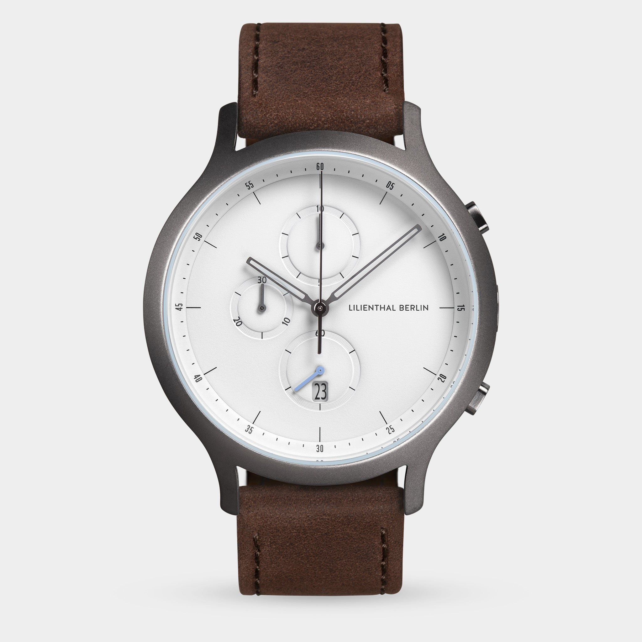 lilienthal-berlin-chronograph-dark-silver-white-mit-lederarmband-2 image 1