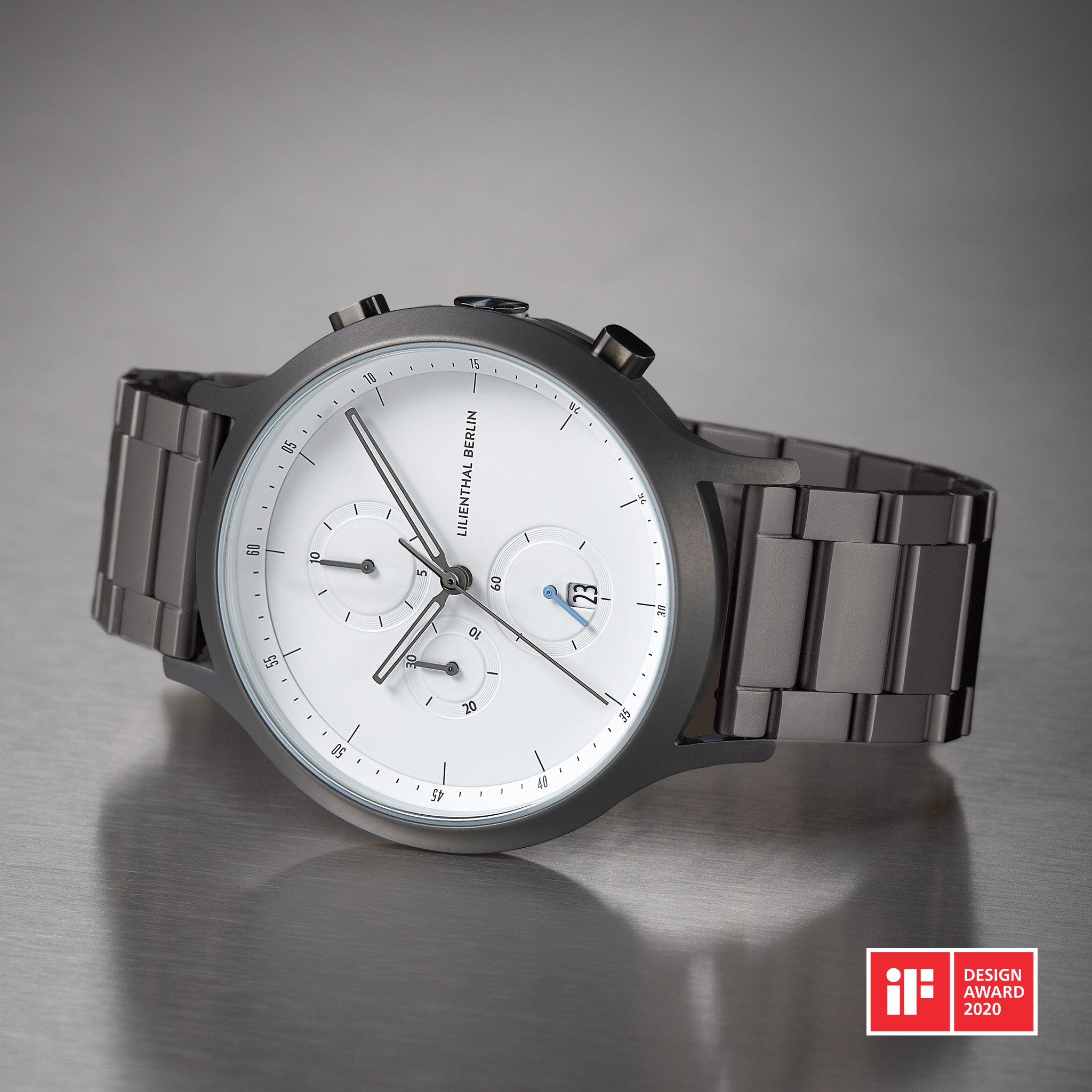 lilienthal-berlin-chronograph-dark-silver-white-metall-armbanduhr image 3