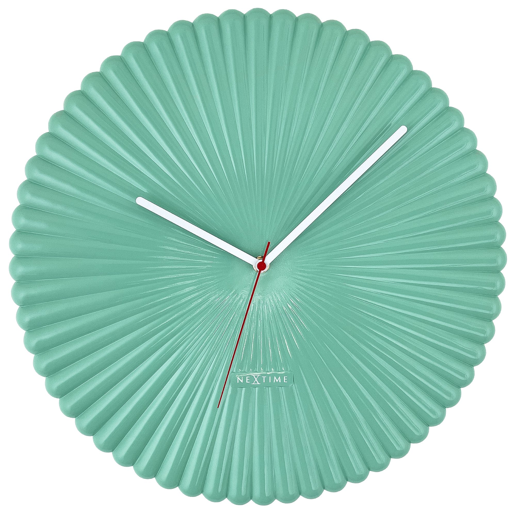 nextime-mousse-wanduhr-40-cm-silent-wei-gr-n-polyresin-retro-design image 8