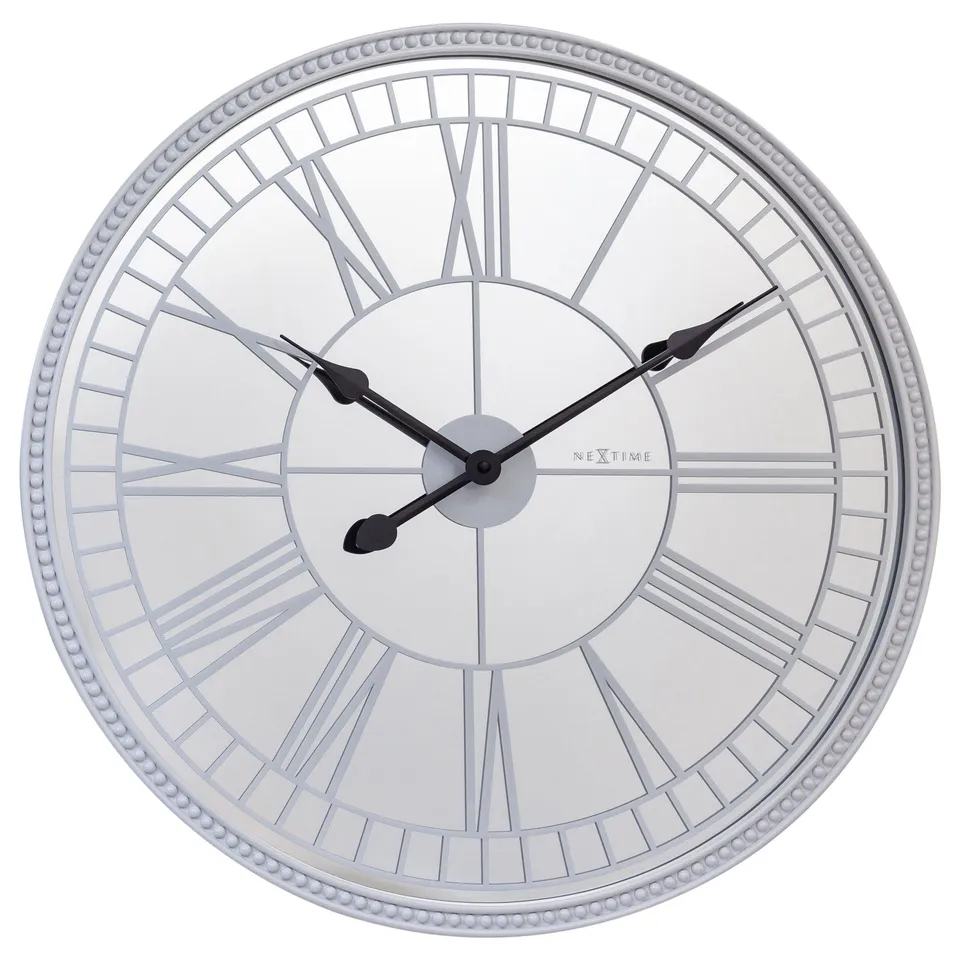 nextime-cleopatra-s-mirror-wanduhr-56-cm-glas-spiegel-wei image 1