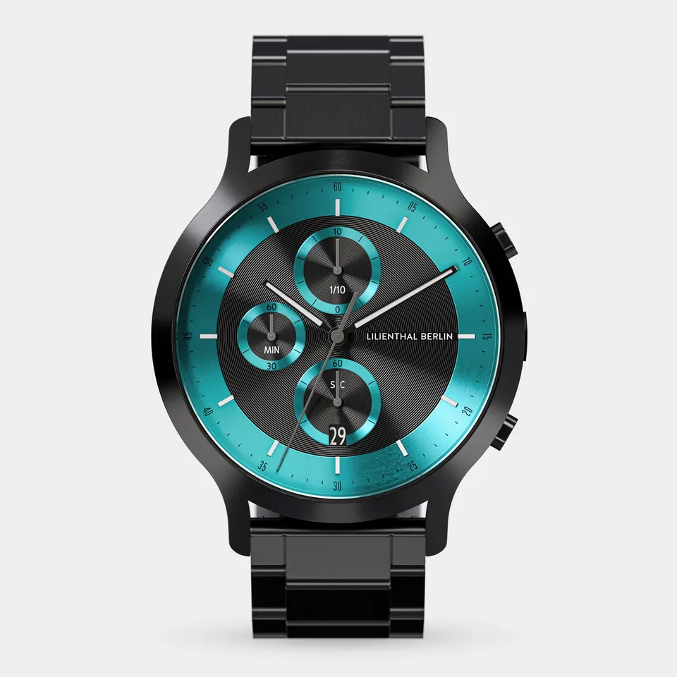 lilienthal-berlin-chronograph-lp-black-cyan-chronograph image 1