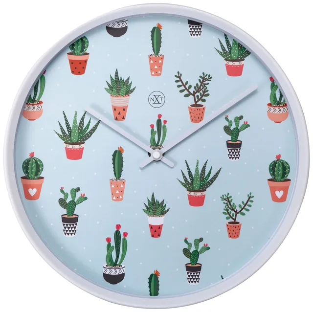 nxt-cactus-wanduhr-30-cm-kunststoff-kaktus-print image 1