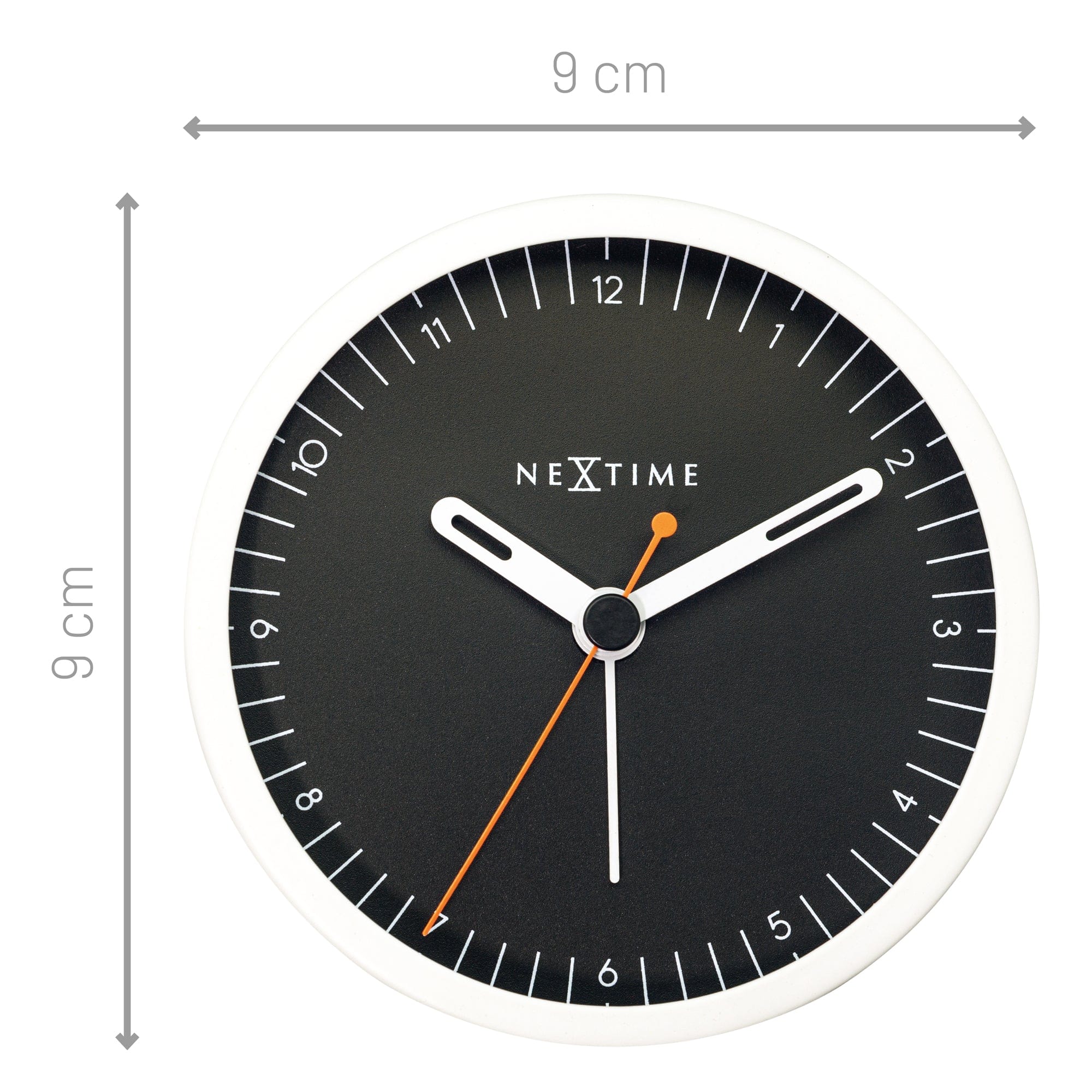 nextime-small-tischwecker-wecker-9x9x7-5-cm-lautlos-mit-licht-metall-wei image 4