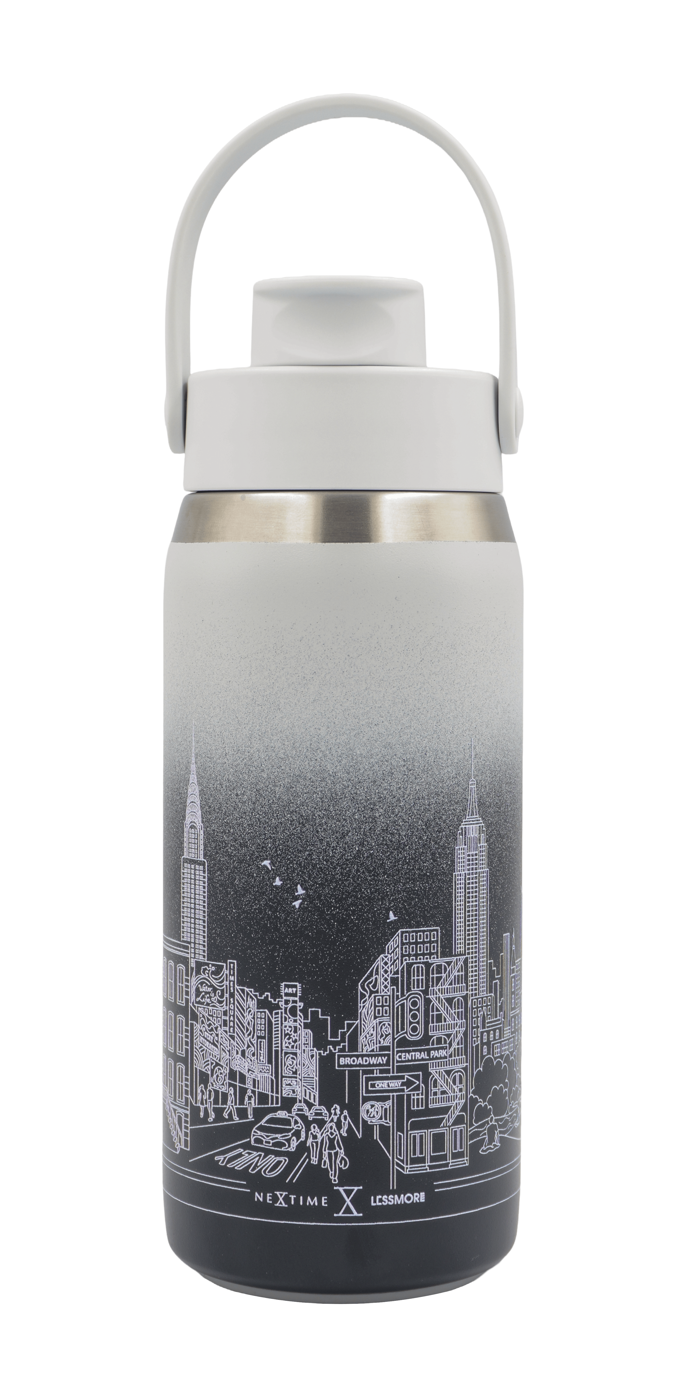 nextime-skyline-bottle-new-york-355-473-710-ml-steel-gray-isolierflasche-edelsta image 1
