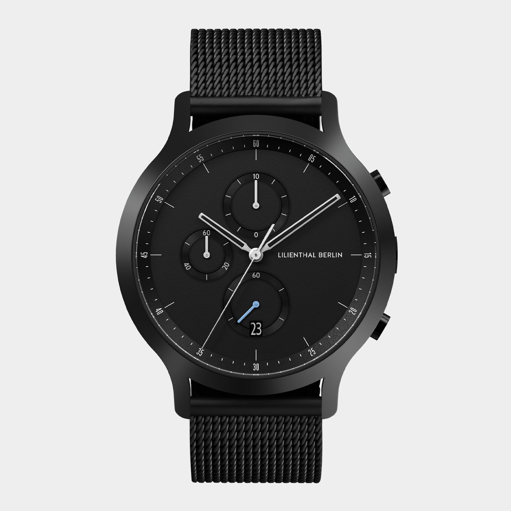 lilienthal-berlin-chronograph-all-black-mesh-armbanduhr image 1