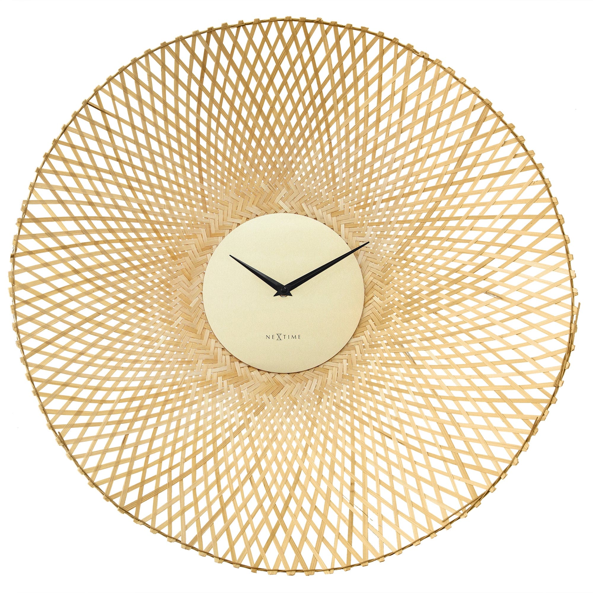 nextime-vortex-wanduhr-60-cm-bambus-braun-schwarz image 1