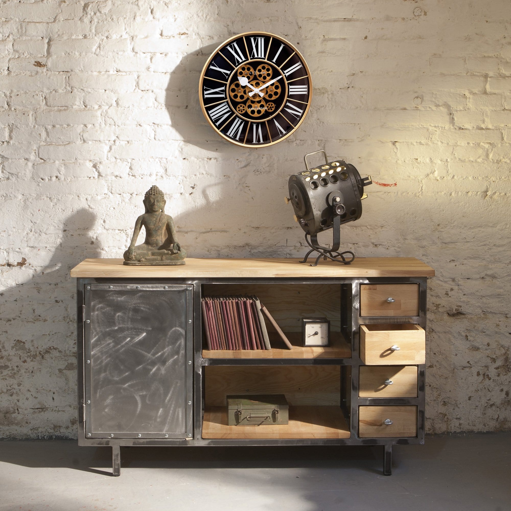 nextime-william-moving-gear-wanduhr-50-cm-gro-e-zahnrad-uhr-schwarz image 5