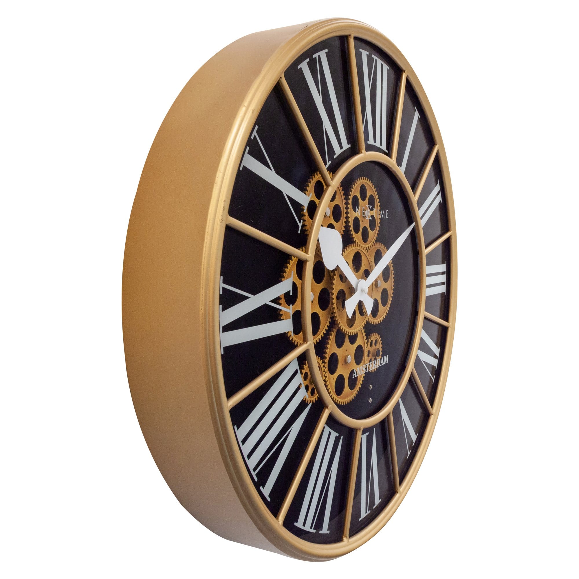 nextime-william-moving-gear-wanduhr-50-cm-gro-e-zahnrad-uhr-schwarz image 2