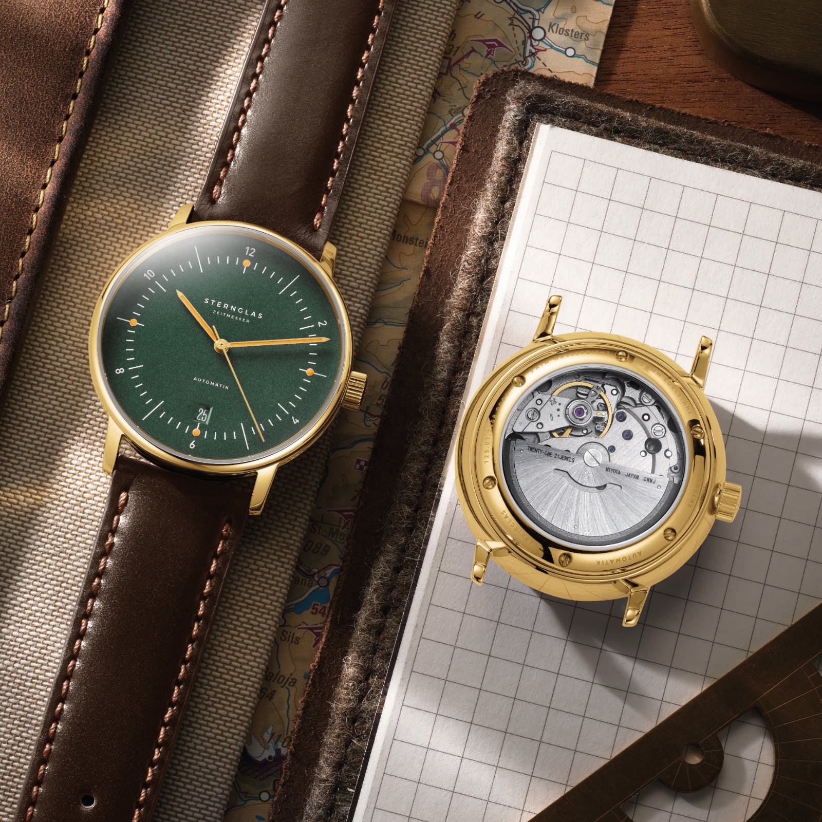 sternglas-naos-automatik-herrenuhr-38-mm-dunkelgr-n-gold-edelstahl image 5