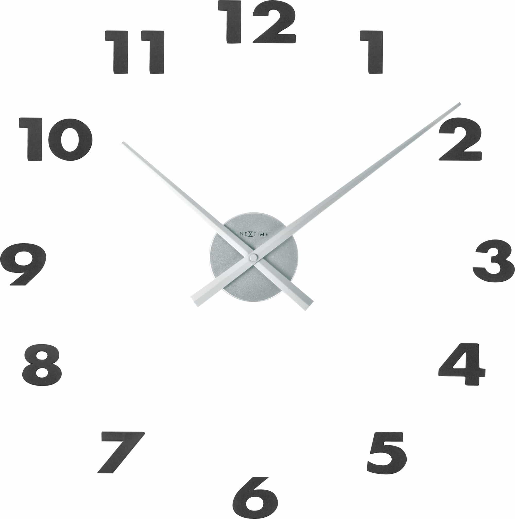 nextime-small-hands-wanduhr-48-cm-aluminium-diy-klebeziffern-schwarz image 8
