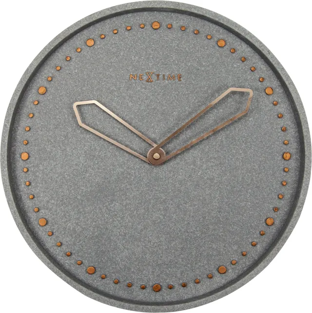 NeXtime Cross Designer Wanduhr 35 cm Polyresin Beton mit Roségold