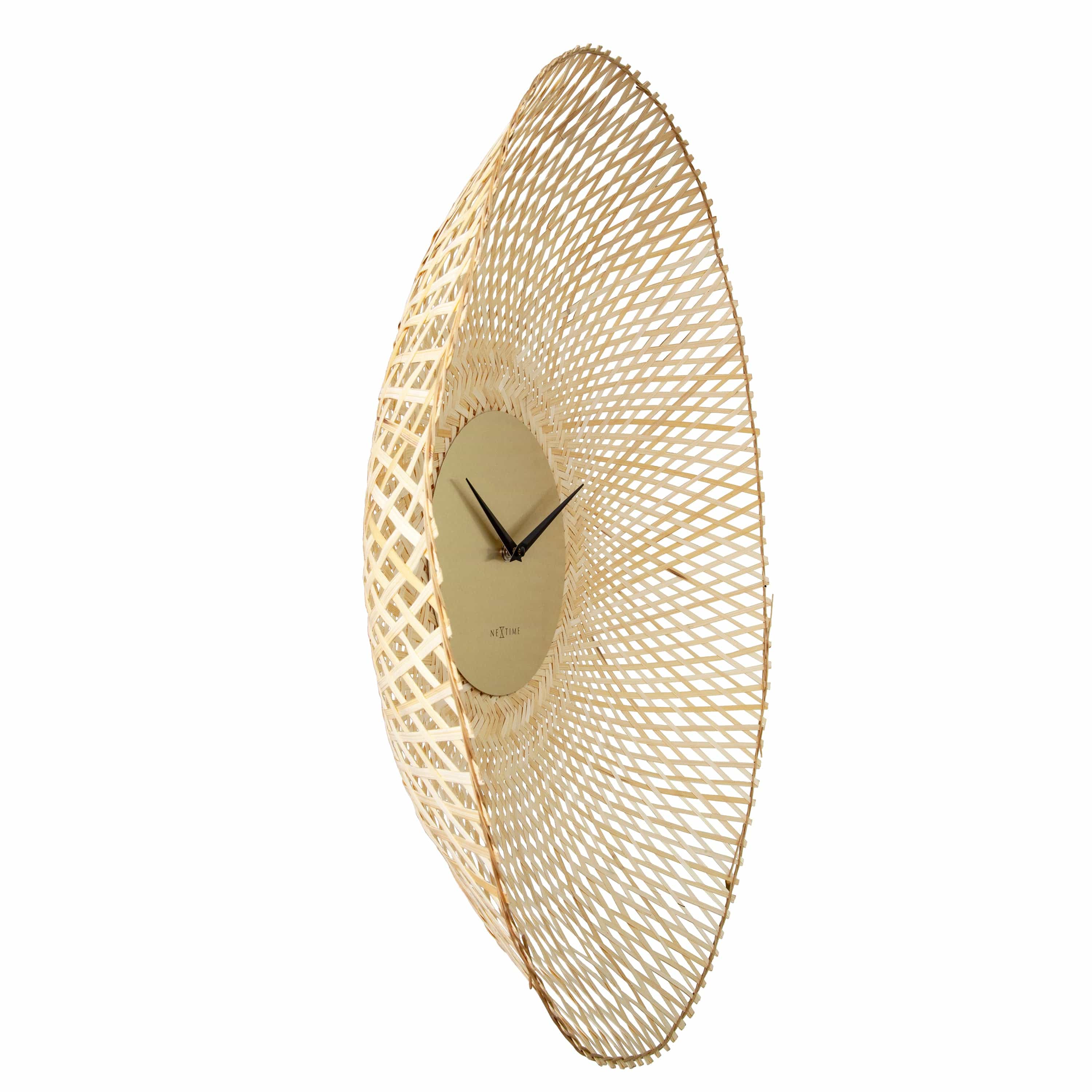 nextime-vortex-wanduhr-60-cm-bambus-braun-schwarz image 2