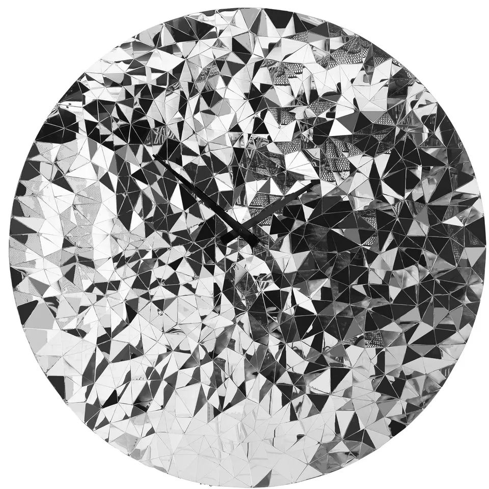 nextime-fragments-wanduhr-analog-80-cm-edelstahl-lautlos image 1