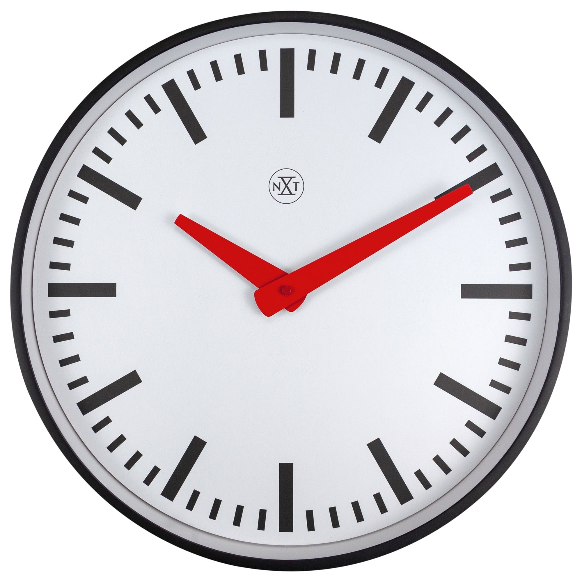 nextime-newcastle-wanduhr-25-5-cm-lautlos-schwarz-wei image 1