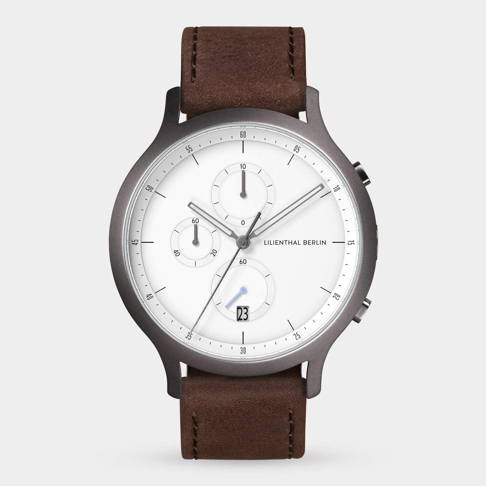 lilienthal-berlin-chronograph-dark-silver-white-lederarmband image 1