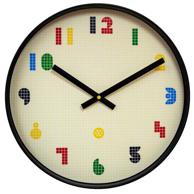 nextime-nxt-bit-wanduhr-35-cm-abs-schwarz-multicolor image 1