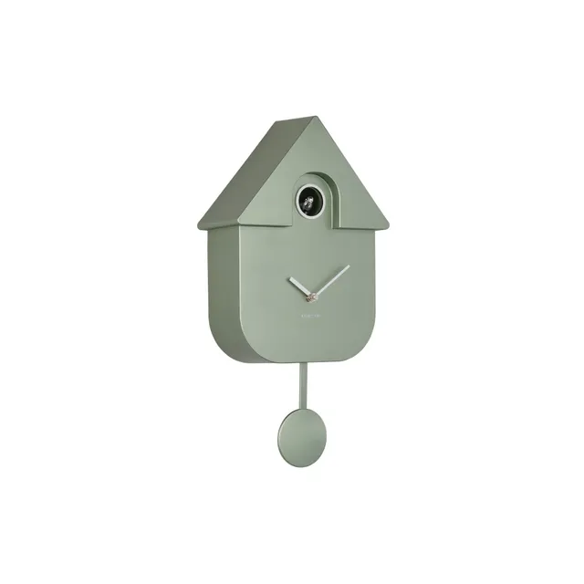 karlsson-modern-cuckoo-kuckucksuhr-metall-gr-n-21-5x8-5x41cm image 1