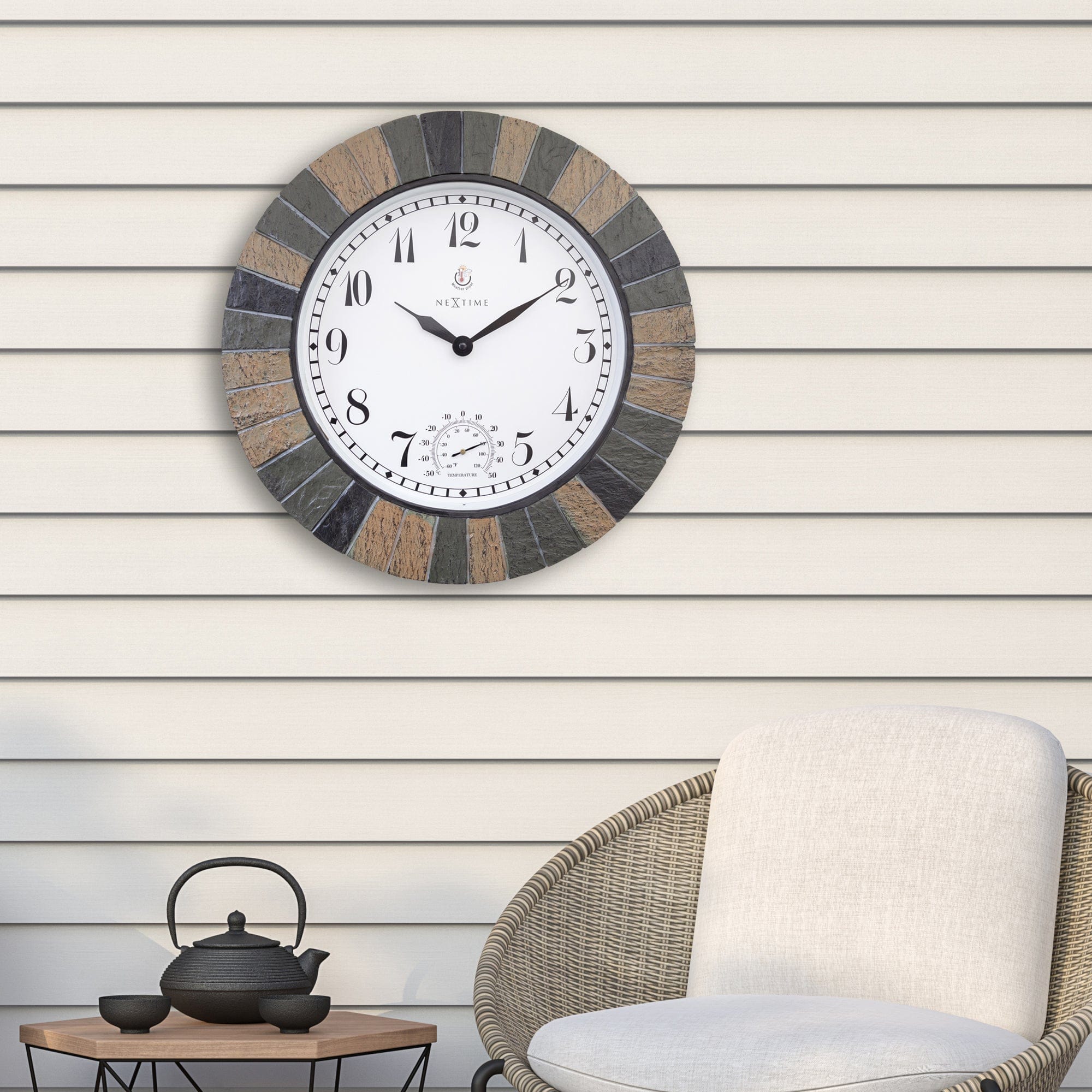 nextime-aster-large-outdoor-uhr-43-5-cm-mit-thermometer-schwarz image 3