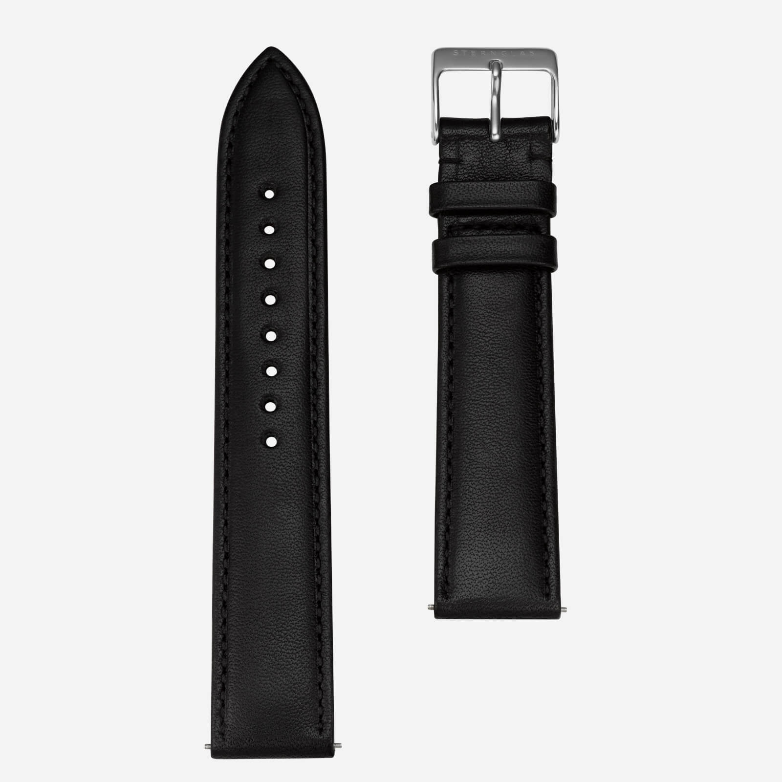 sternglas-modena-20-lederarmband-schwarz-silber-xl-20-mm image 1
