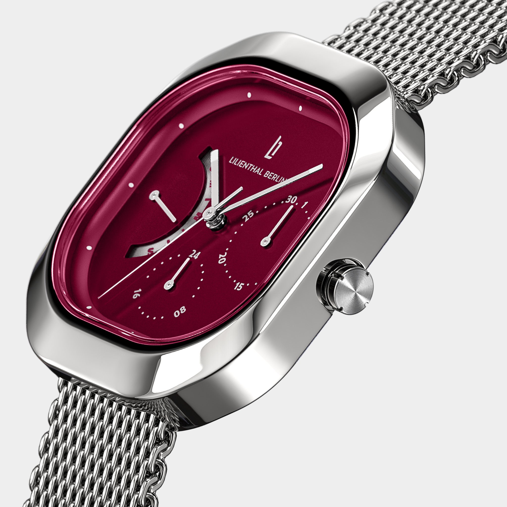 lilienthal-berlin-multimatica-uhr-silver-bordeaux image 2