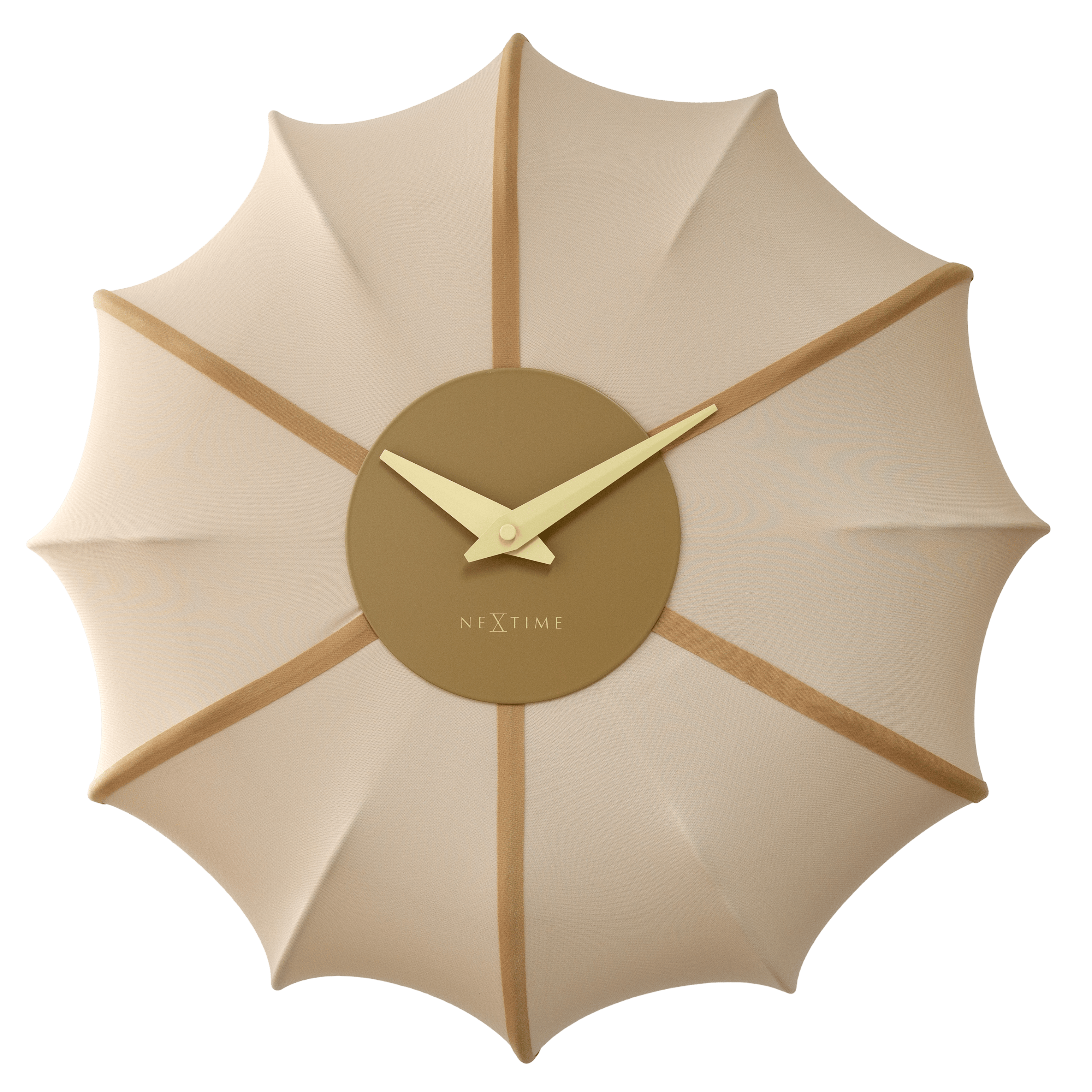 nextime-ultimo-wanduhr-50cm-silent-stoff-metall-champagner-creme-gr-n image 8