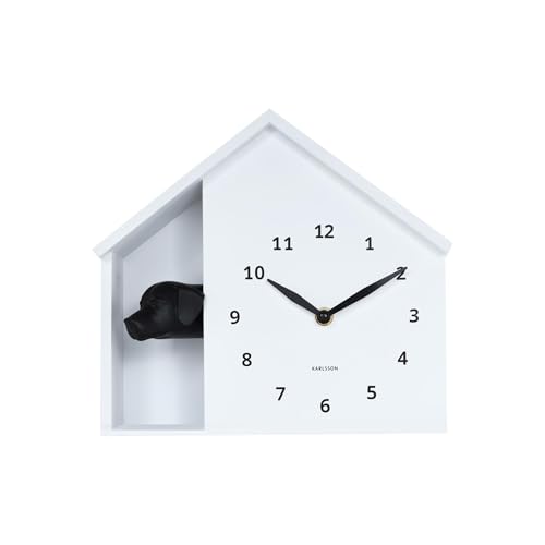 karlsson-peeking-doggy-wanduhr-wei-24-9x24-9x27-cm-mit-hund-und-stundensignal image 6
