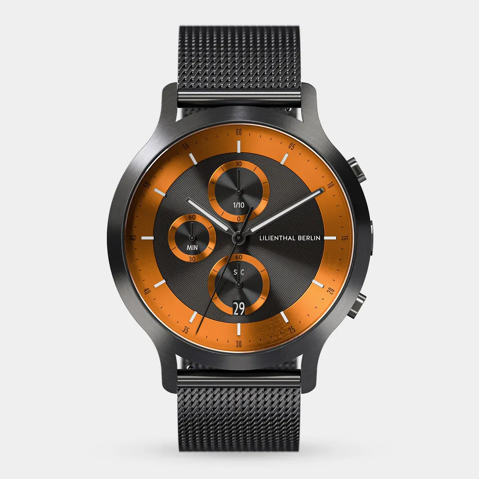 lilienthal-berlin-chronograph-lp-herrenuhr-dark-silver-orange image 1
