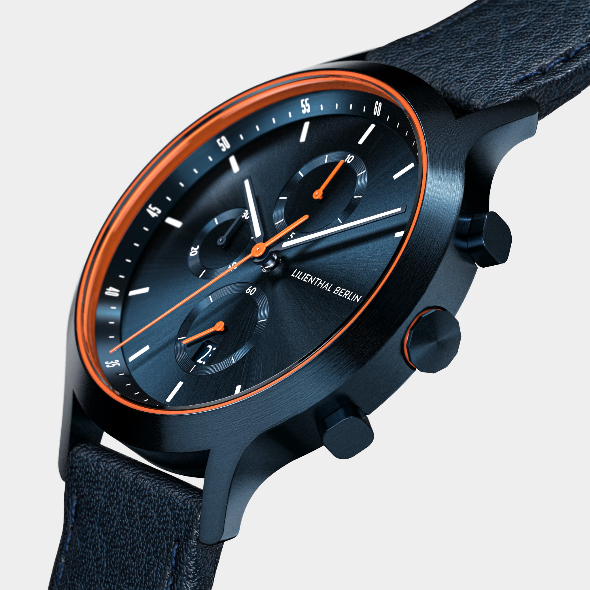 lilienthal-berlin-chronograph-armbanduhr-blue-orange-2 image 2