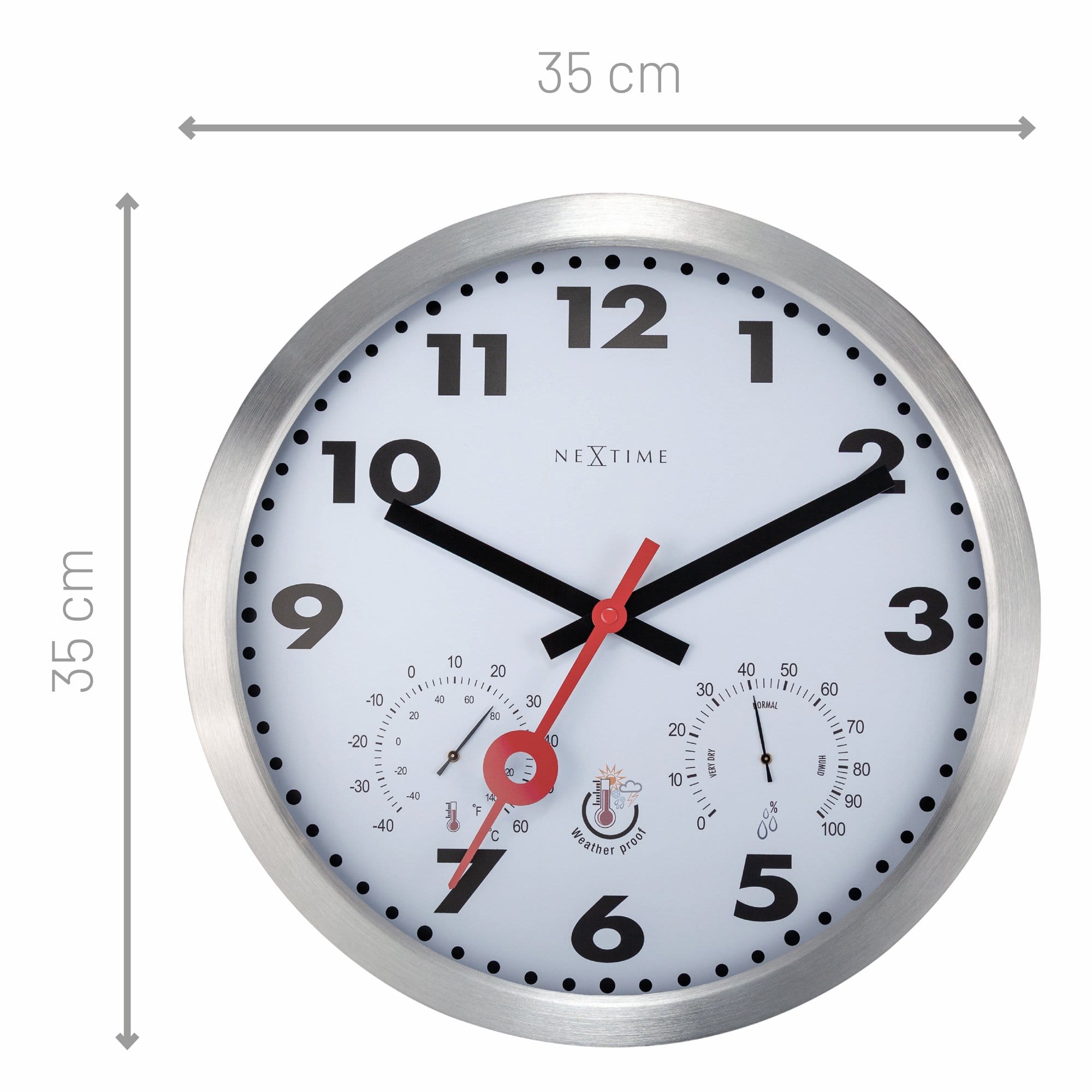 nextime-clematis-wetterstation-garten-wanduhr-35-cm-aluminium-wetterfest image 4