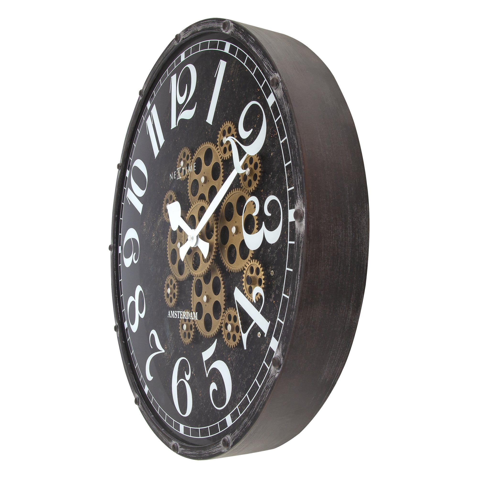 nextime-henry-wanduhr-50-cm-mit-beweglichen-zahnr-dern-schwarz image 3