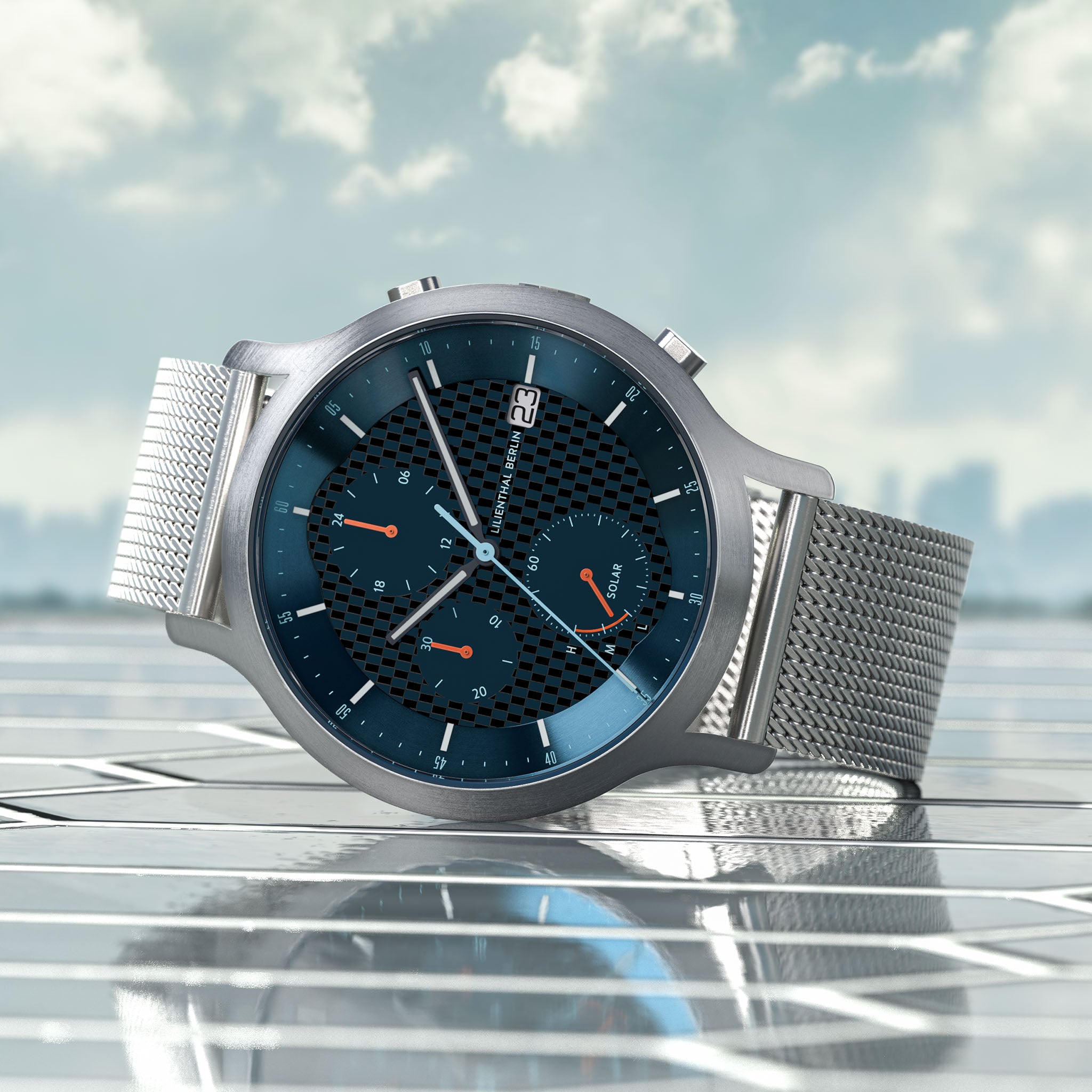 lilienthal-berlin-chronograph-solar-edition-v-solar-armbanduhr-mit-meshband image 3