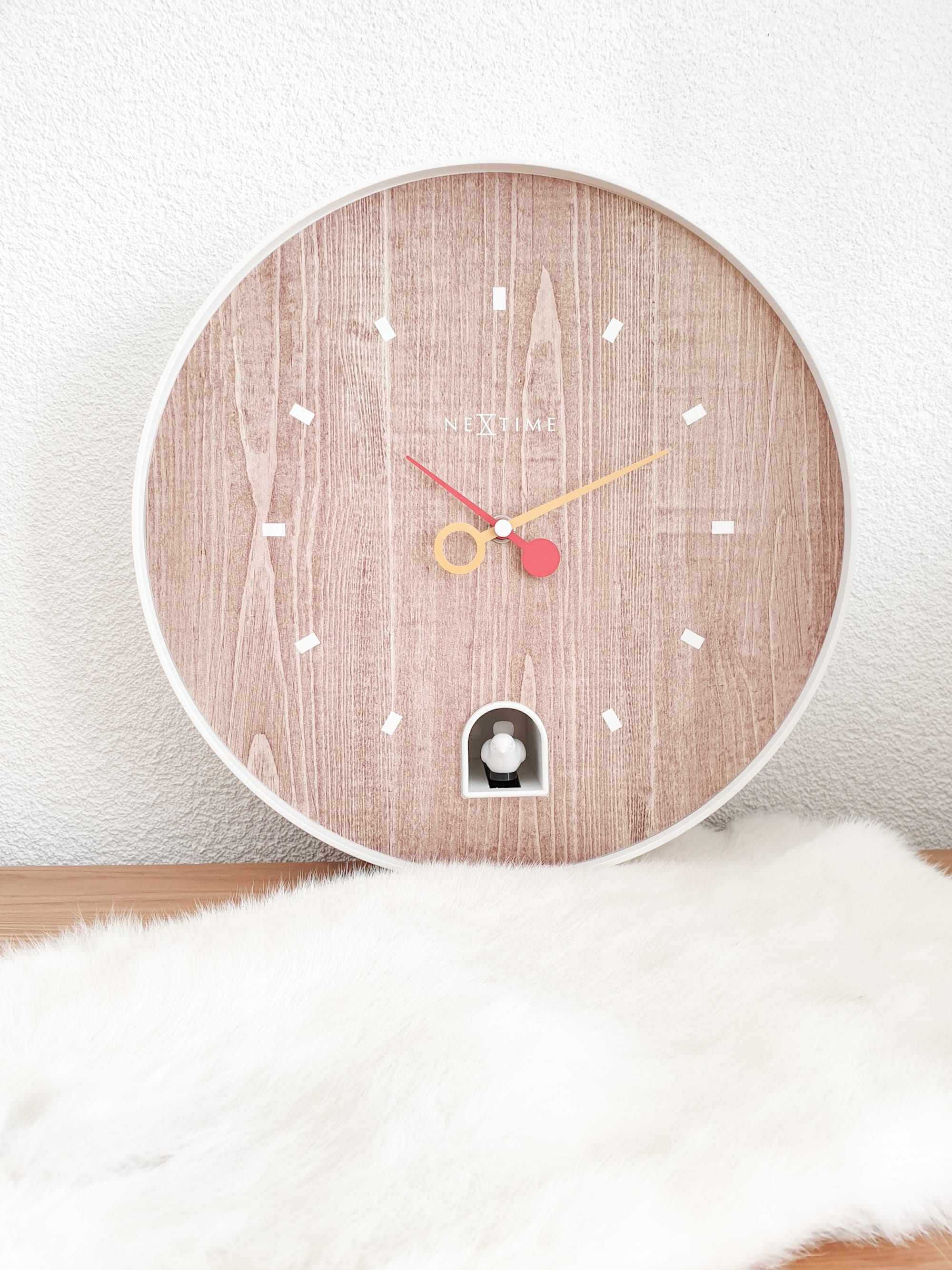 nextime-nightingale-wanduhr-30-cm-abs-wei-mit-singvogel image 8