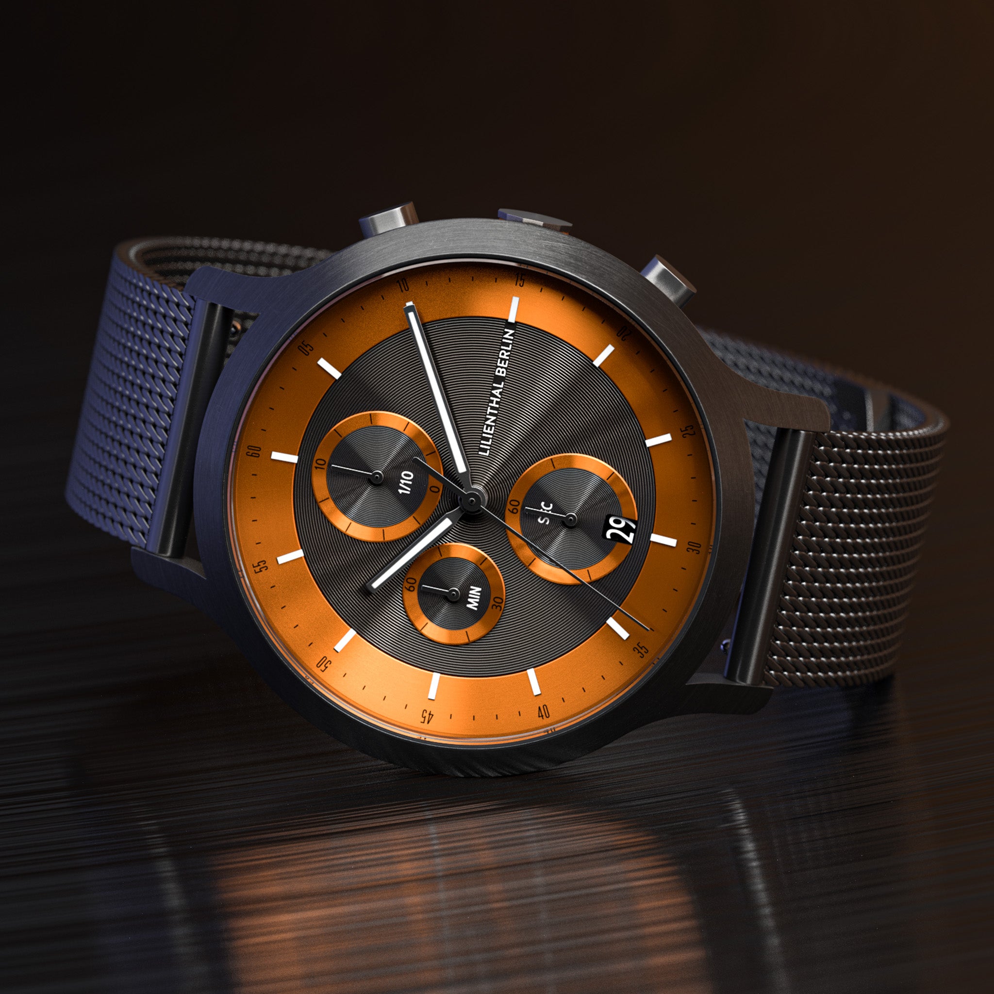 lilienthal-berlin-chronograph-lp-herrenuhr-dark-silver-orange image 3
